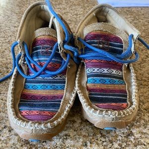Twisted x serape and fringe Mocs